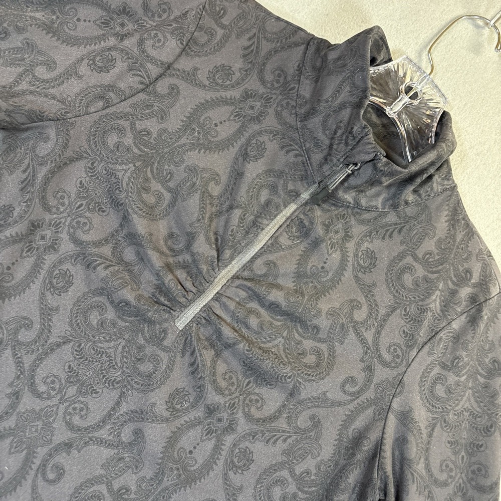 Eddie Bauer Pullover Womens S Gray 1/4 Zip Thumbholes Long Sleeve